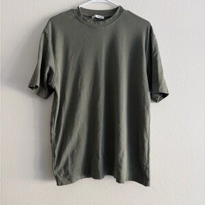 Zara Men's Cotton Green T-Shirt